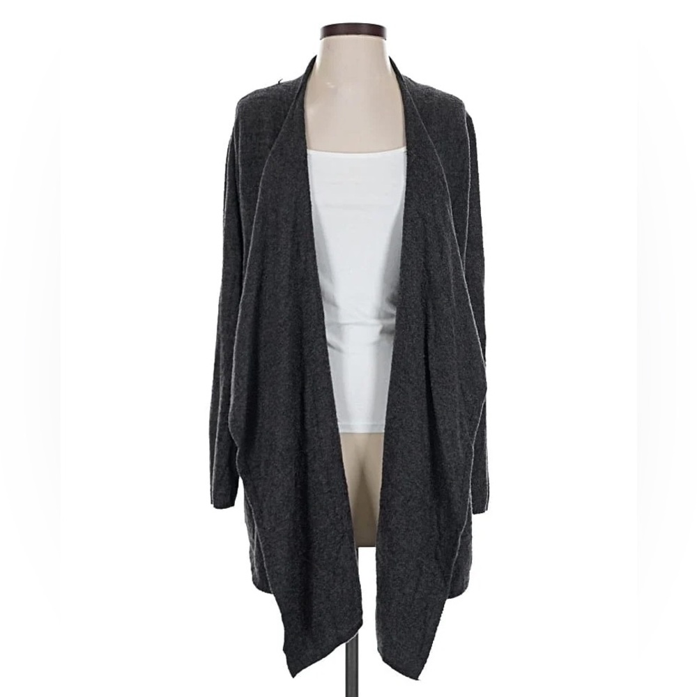 Barefoot Dreams Cozy Black Open-Front Cardigan Sweater Dark Gray - S/M